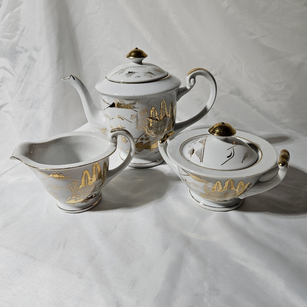 Vintage Japanese Kutani Tea Set